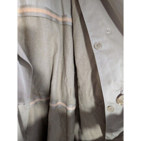 Vintage Oleg Cassini Men Tan Trench Coat 42R Removable Wool Lining Belted - Picture 11 of 16